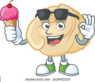 Dumpling mascot cartoon design with ice cream