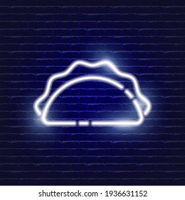 Neonsymbol stumpfen. Glühendes Vektorgrafik-Symbol für mobiles, Web- und Menüdesign. Lebensmittelkonzept
