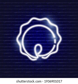 Dumpling neon icon. Glowing Vector illustration icon for mobile, web and menu design. Food concept