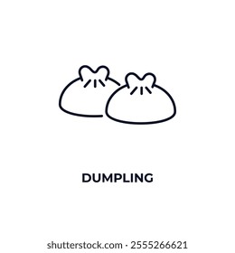 dumpling  outline icon. Linear vector from food concept. Thin line dumpling  icon isolated on white background