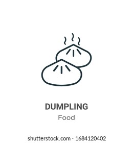 Dumpling outline vector icon. Thin line black dumpling icon, flat vector simple element illustration from editable food concept isolated stroke on white background