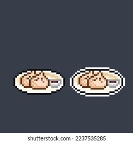 dumpling in pixel art style