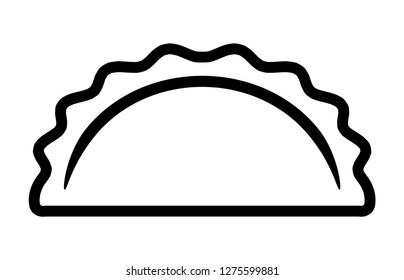 Dumpling, potsticker or jiaozi line art vector icon for food apps and websites