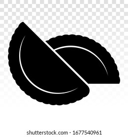 Dumpling or potsticker or jiaozi line art vector icon for food apps and websites