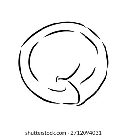 dumpling, comida rusa, boceto de Vector