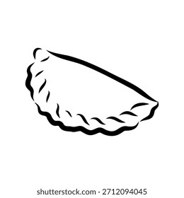 dumpling, Russian food, vector sketch