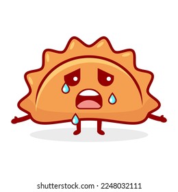 Dumpling with a sad face, a cartoon character