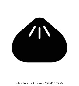 Icono de vector de volcado en estilo glifo. El vertido es un alimento tradicional chino compuesto de trozos de masa envueltos en un relleno o masa sin relleno. Icono de la ilustración del vector.
