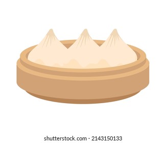 dumplings in bamboo steamer icon