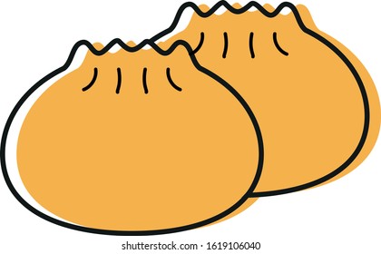 dumplings or bao line art/icon