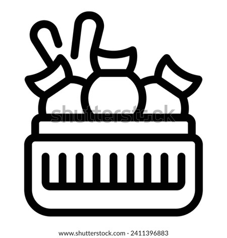 Dumplings basket icon outline vector. Prepare culinary. Variety food
