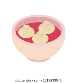 Dumplings in bowl isolated. Chinese dumplings in plate