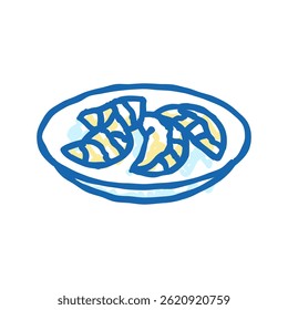 bolinhos cozinha chinesa ícone doodle esboço vetor. bolinhos sinal cozinha chinesa. símbolo isolado ilustração