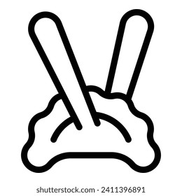 Gekritzelte kulinarische Mischung Symbol Umrandung Vektorgrafik. Schlanker Asian. georgisches Essen