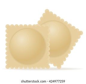 dumplings of dough with a filling ravioli vector illustration isolated on white background