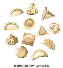 dumplings of dough. Vector illustration, isolated.