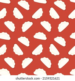 Dumplings food line icons vector pattern. Gyoza pattern wallpaper.