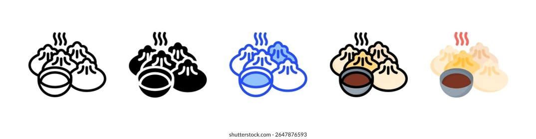 Coleção De Ícones De Dumplings Com Vários Estilos