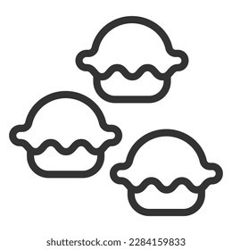 Dumplings - icon, illustration on white background, outline style