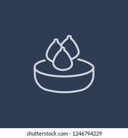 Dumplings icon. Dumplings linear design concept from Chinese Food collection. Simple element vector illustration on dark blue background.