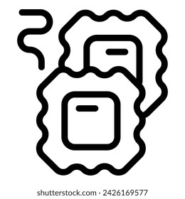 Dumplings icon outline vector. Wonton pelmeni. Beef cook cuisine