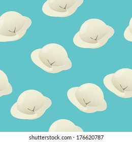 dumplings on a blue background