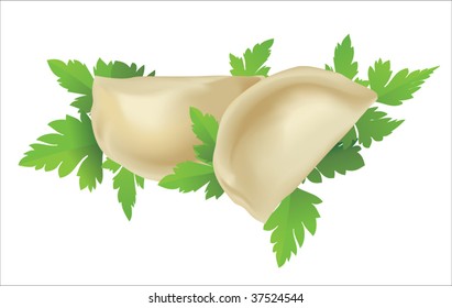dumplings and parsley