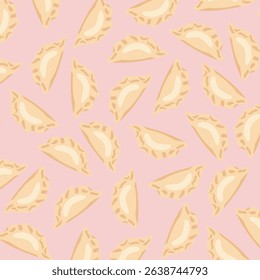 Dumplings pierogi, varenyky, pelmeni seamless pattern. Dumplings background. dumplings seamless pattern background. Food background.
