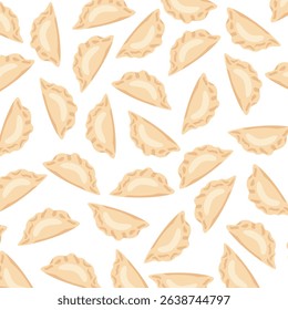 Dumplings pierogi, varenyky, pelmeni seamless pattern. Dumplings background. dumplings seamless pattern background. Food background.