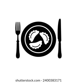 dumplings in a plate vector icon food icon restaurant sign