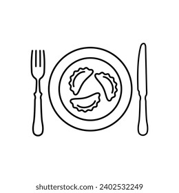 dumplings in a plate vector icon food icon restaurant sign