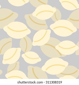 Dumplings seamless patetrn. Vector background of food. Russian traditional food-dumplings with meat.