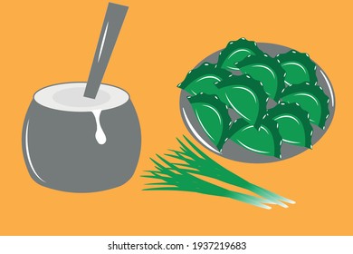 dumplings with sour cream-Ukrainian folk dish