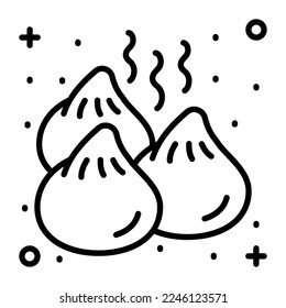 Dumplings, Vektordesign einzeln auf weißem Hintergrund