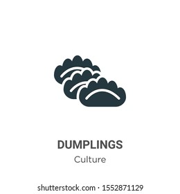 Dumplings vector icon on white background. Flat vector dumplings icon symbol sign from modern culture collection for mobile concept and web apps design.