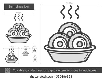 Icono de línea vectorial de volcado aislado en fondo blanco. Icono de línea de volcado para infografía, sitio web o aplicación. Icono escalable diseñado en un sistema de cuadrícula.