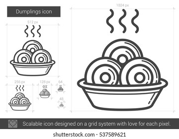 Icono de línea vectorial de volcado aislado en fondo blanco. Icono de línea de volcado para infografía, sitio web o aplicación. Icono escalable diseñado en un sistema de cuadrícula.