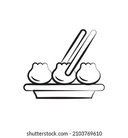 Dumplings vector Outline Icon Design illustration. Food and Drink Symbol on White background EPS 10 File