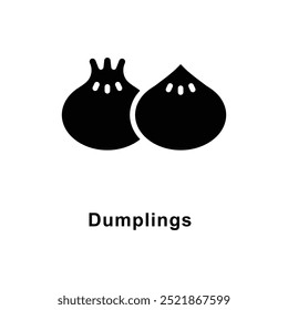 Dumplings  vector Solid icon style illustration. Symbol on White background EPS 10 File