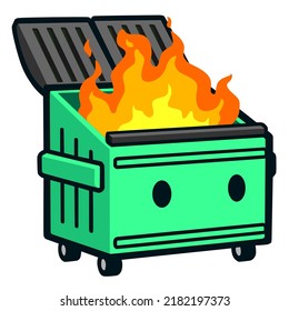 Dumpster Cartoon Emote Vector Illustration