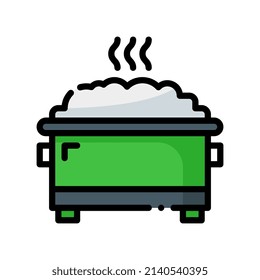 dumpster filled line style icon. vector illustration for graphic design, website, app. EPS 10