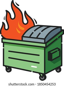 Dumpster Fire Filled Outline Icon