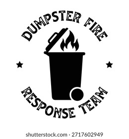 Diseño de silueta de Equipo de respuesta al fuego de contenedor de basura