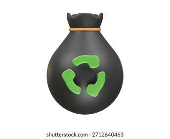 Icono de contenedor de basura 3D Ilustración Render