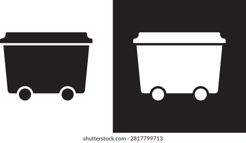 Dumpster icon flat solid graphic..