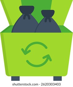 Dumpster-Symbol, flache Vektorgrafik