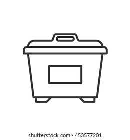 Dumpster Icon. Garbage Container Thin Line Design