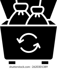 Dumpster Icon Glyph Vector Illustration