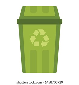 Dumpster icon. Illustration of green container for disposal.