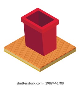 Dumpster icon. Isometric illustration of dumpster vector icon for web